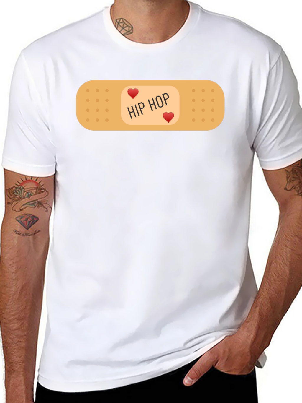 Hip Hop Love Bandage Graphic T-Shirt