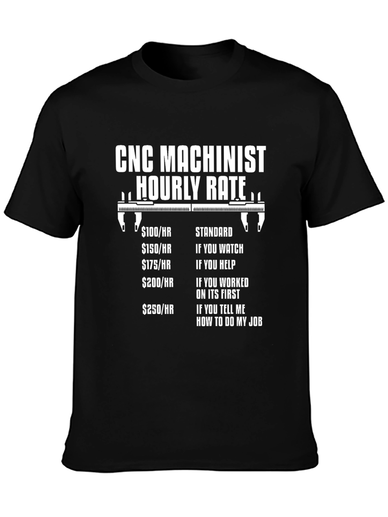 CNC Machinist Hourly Rate T-Shirt
