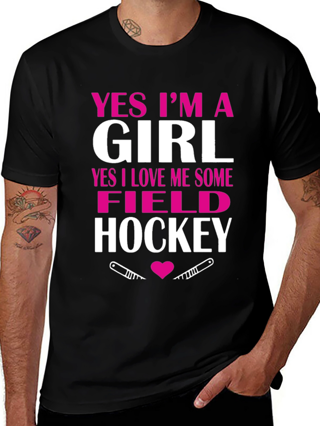 Yes Im A Girl Field Hockey T-Shirt