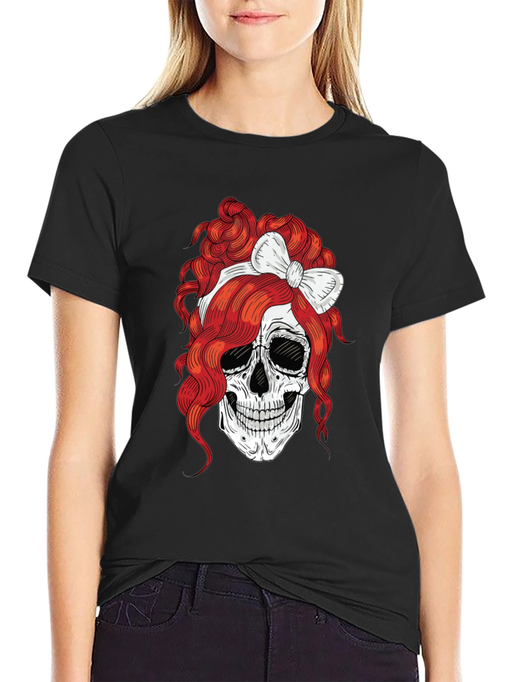 Skull with Bow T-Shirt - Rocker Tee