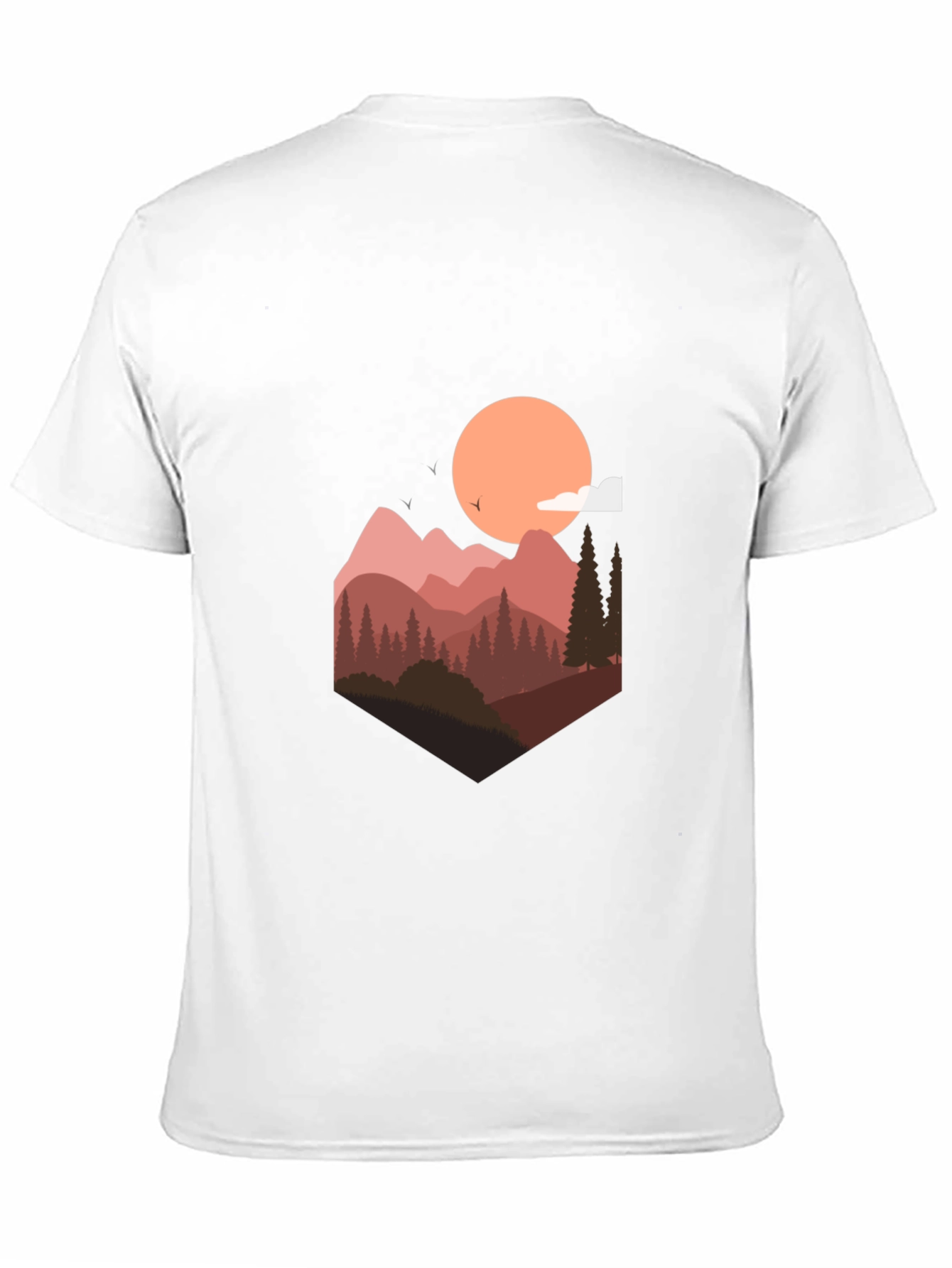Mountain Sunset Graphic Tee - Stylish Mens Black T-Shirt