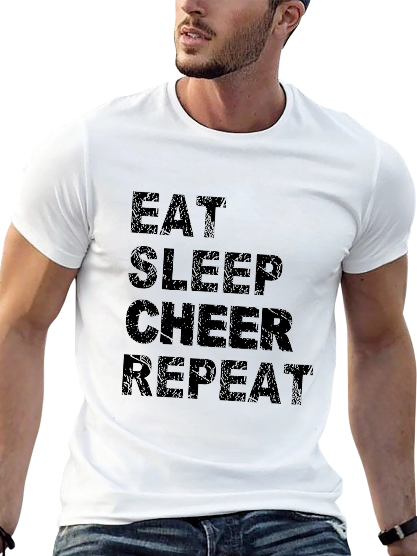 Eat Sleep Cheer Repeat - Graphic T-Shirt