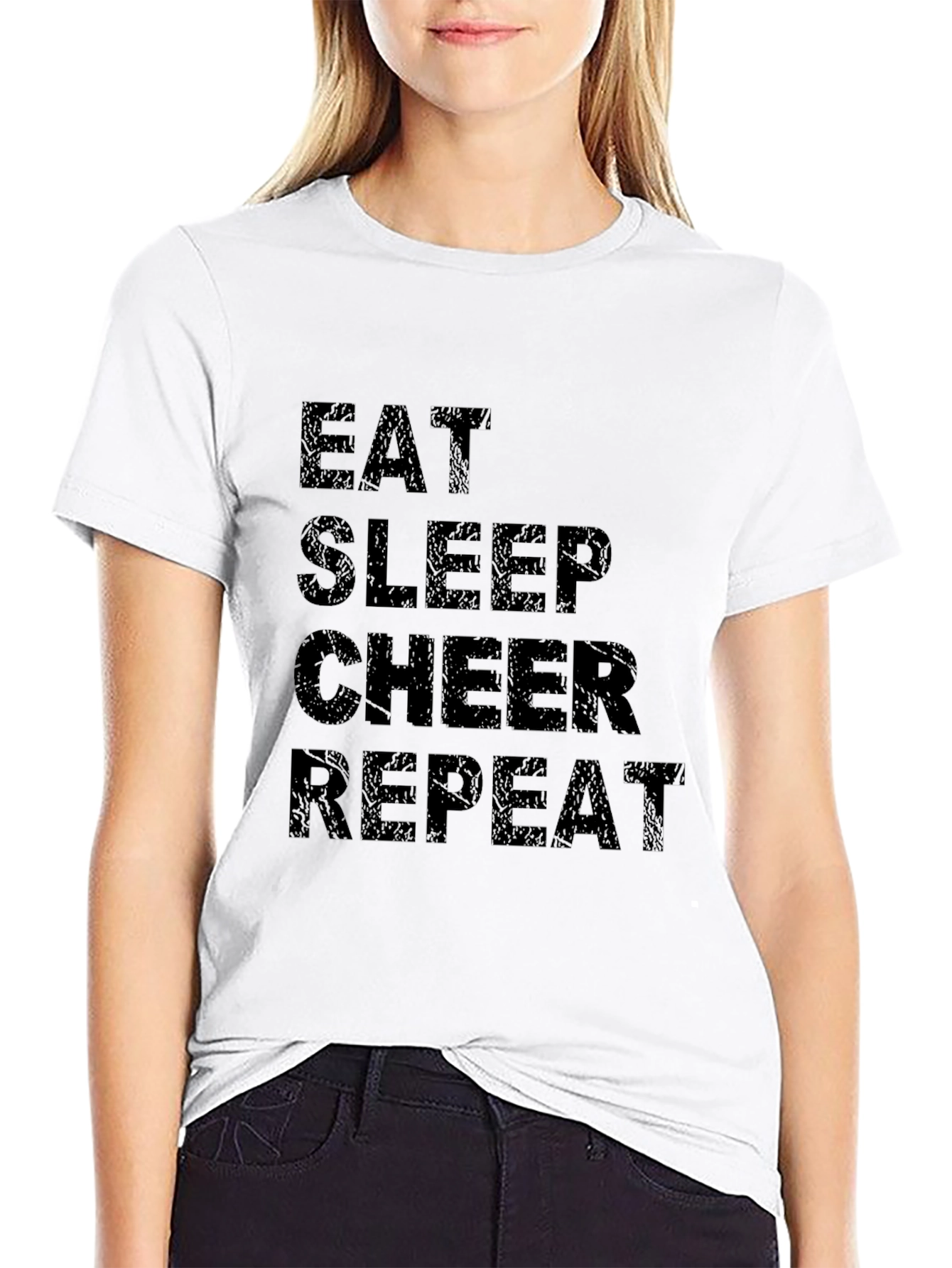 Eat Sleep Cheer Repeat - Graphic T-Shirt