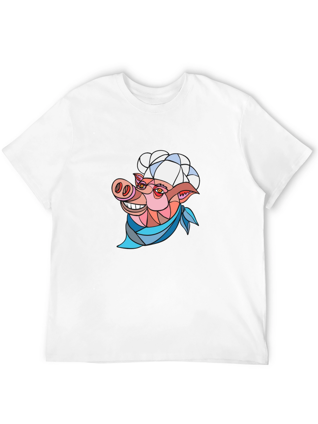Chef Pig Graphic Tee - Black Cotton T-Shirt