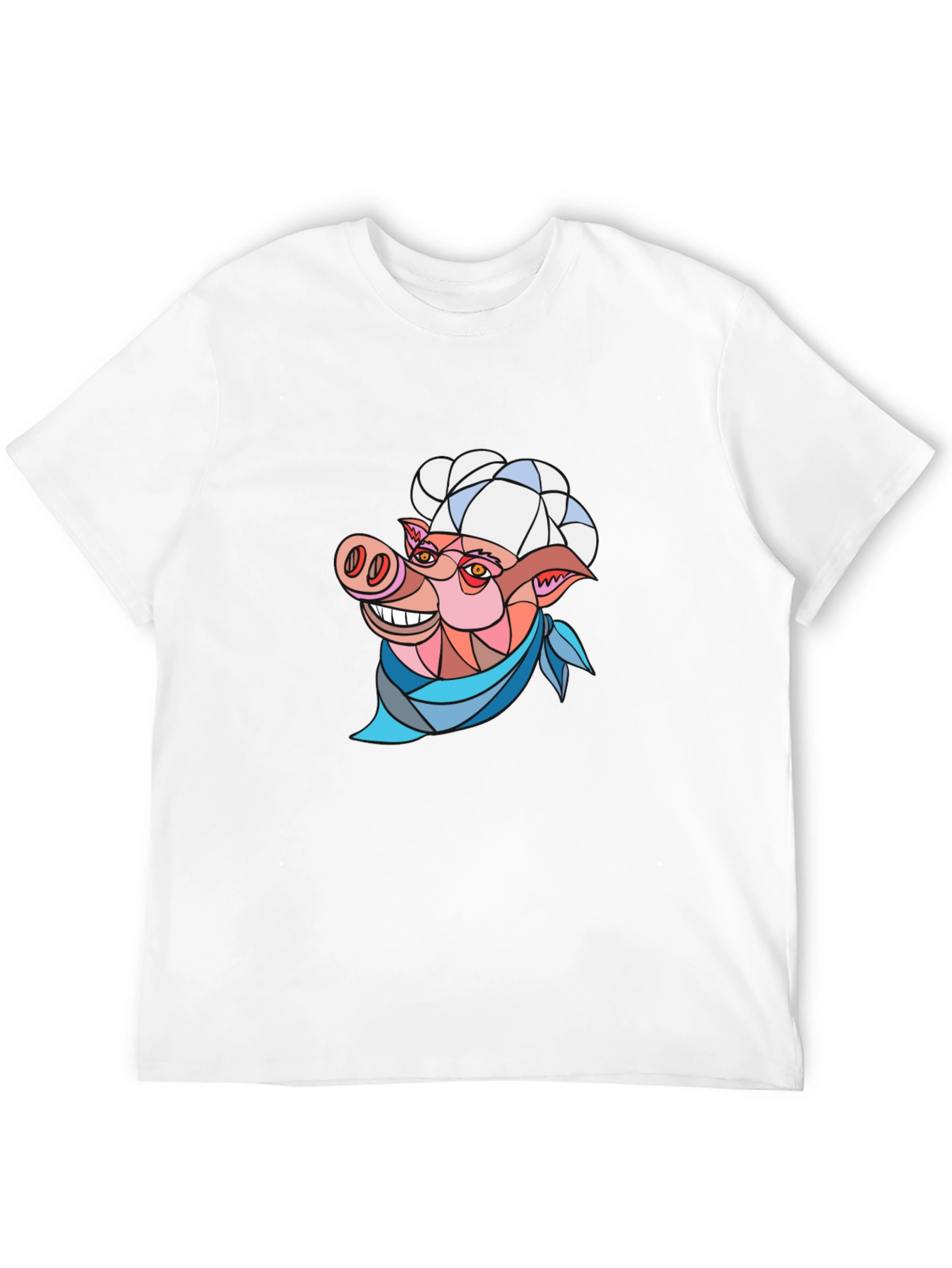 Chef Pig Graphic Tee - Black Cotton T-Shirt