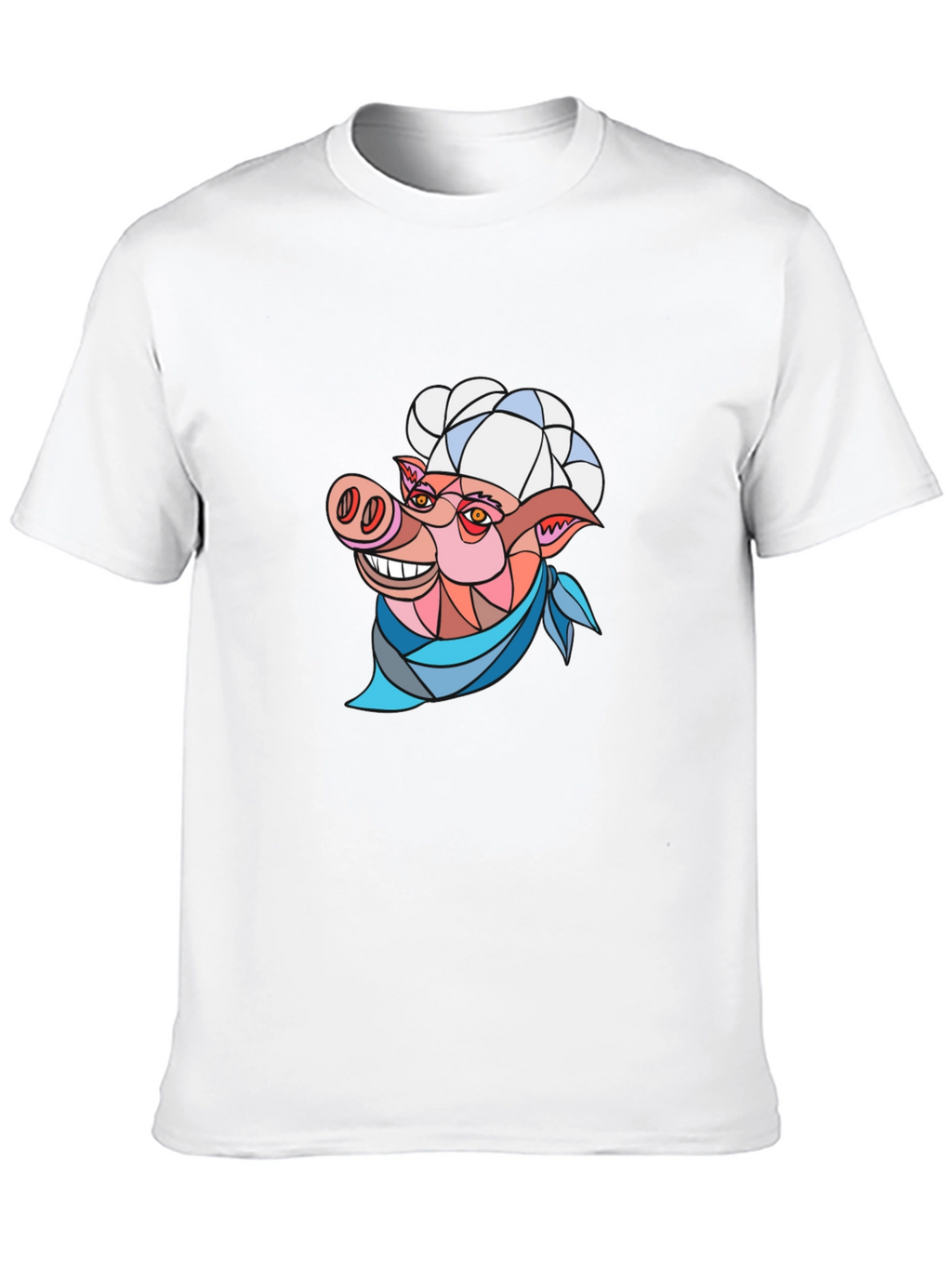 Chef Pig Graphic Tee - Black Cotton T-Shirt