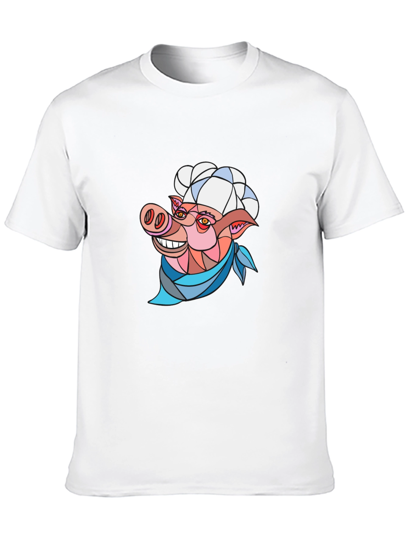 Chef Pig Graphic Tee - Black Cotton T-Shirt