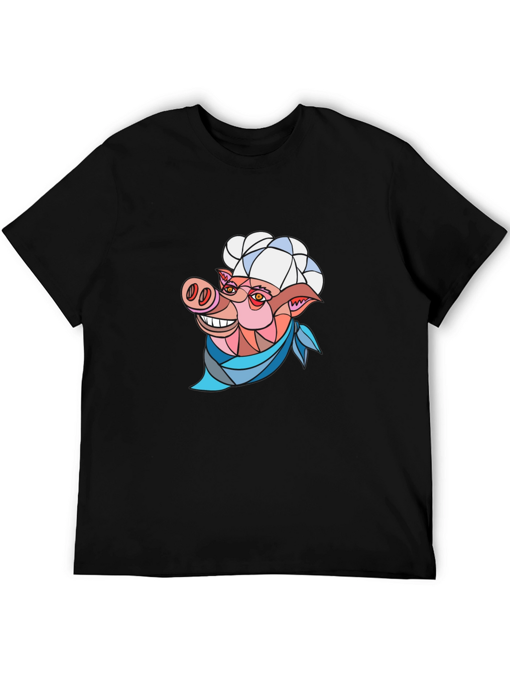 Chef Pig Graphic Tee - Black Cotton T-Shirt