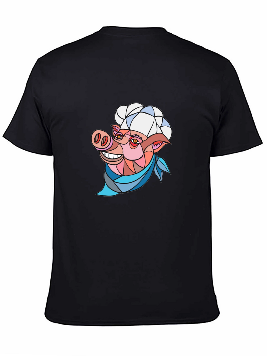 Chef Pig Graphic Tee - Black Cotton T-Shirt
