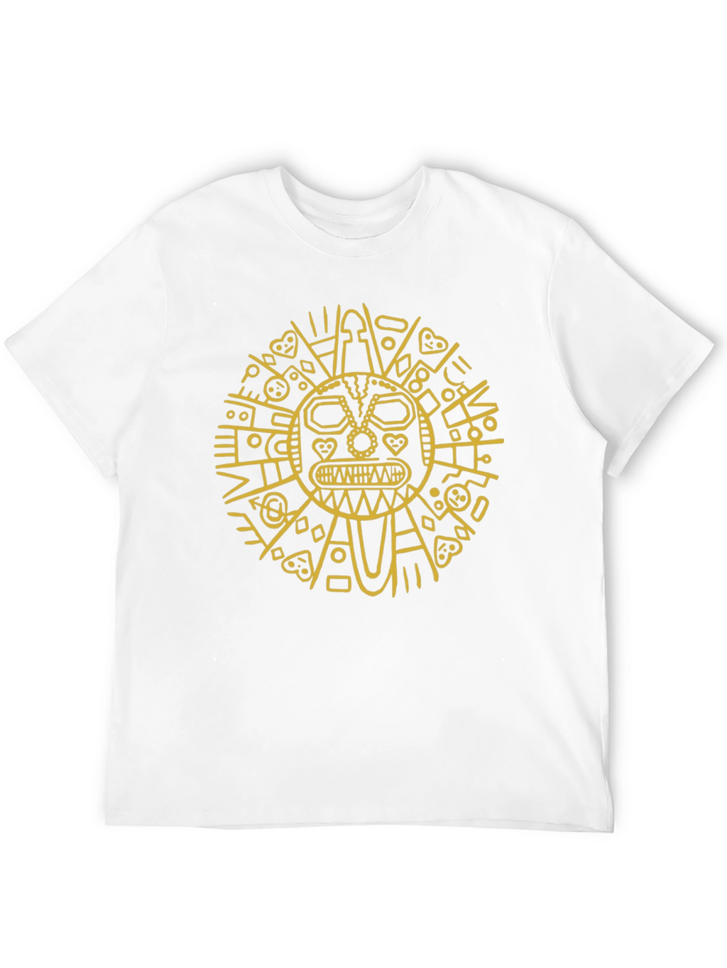 Aztec Sun God Graphic Tee - Black