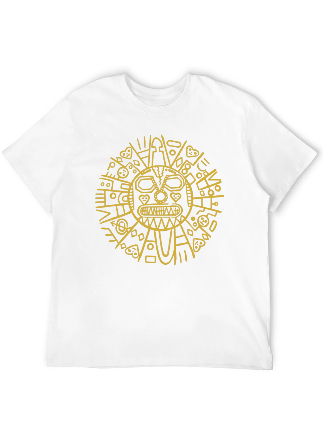 Aztec Sun God Graphic Tee - Black