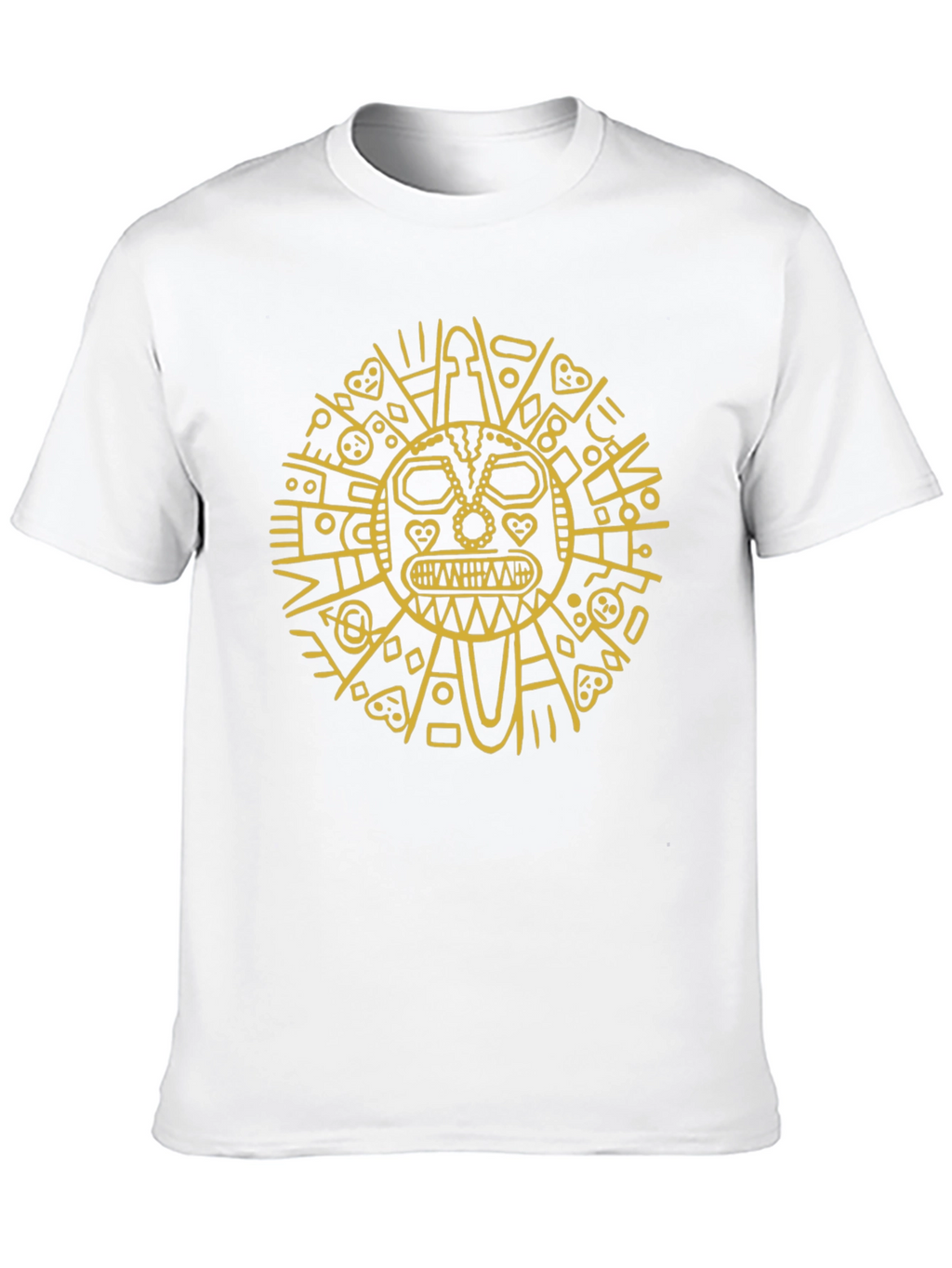 Aztec Sun God Graphic Tee - Black