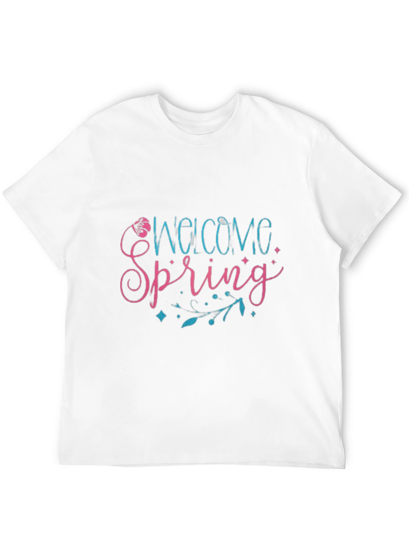 Welcome Spring Black Graphic T-Shirt