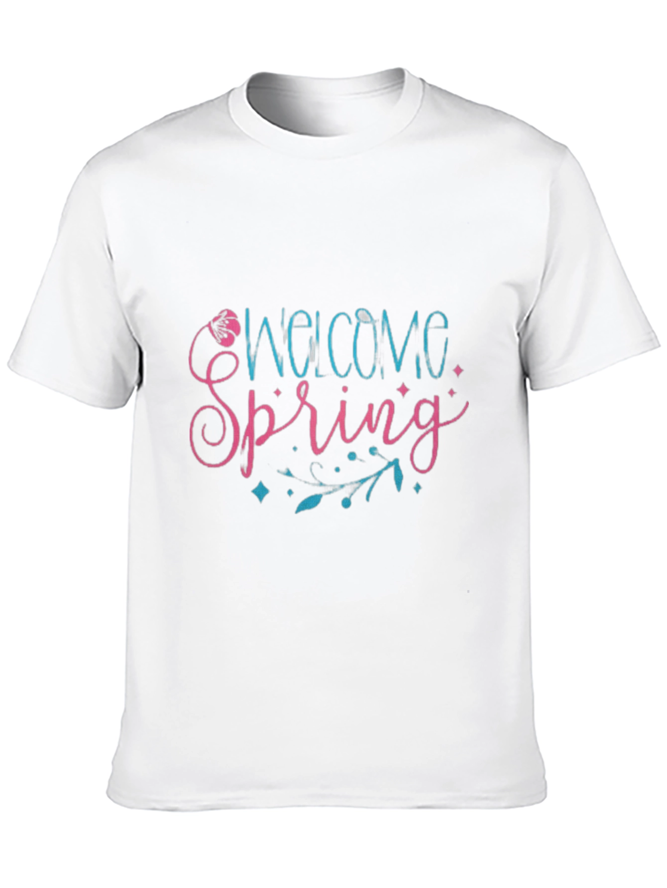 Welcome Spring Black Graphic T-Shirt