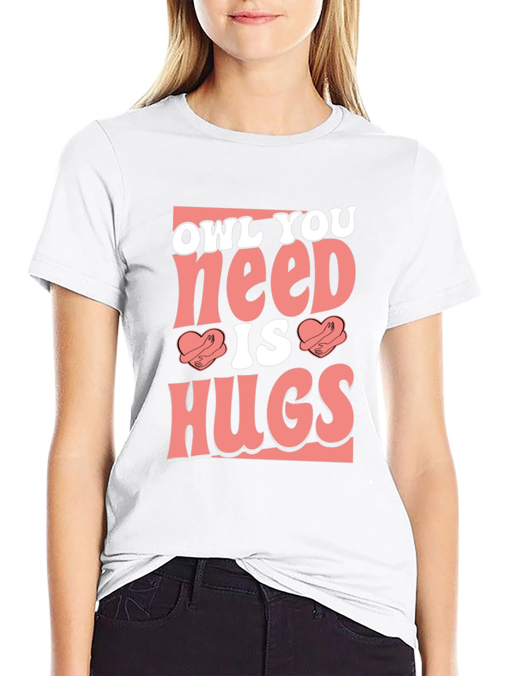 Owl You Need is Hugs Black Graphic T-Shirt