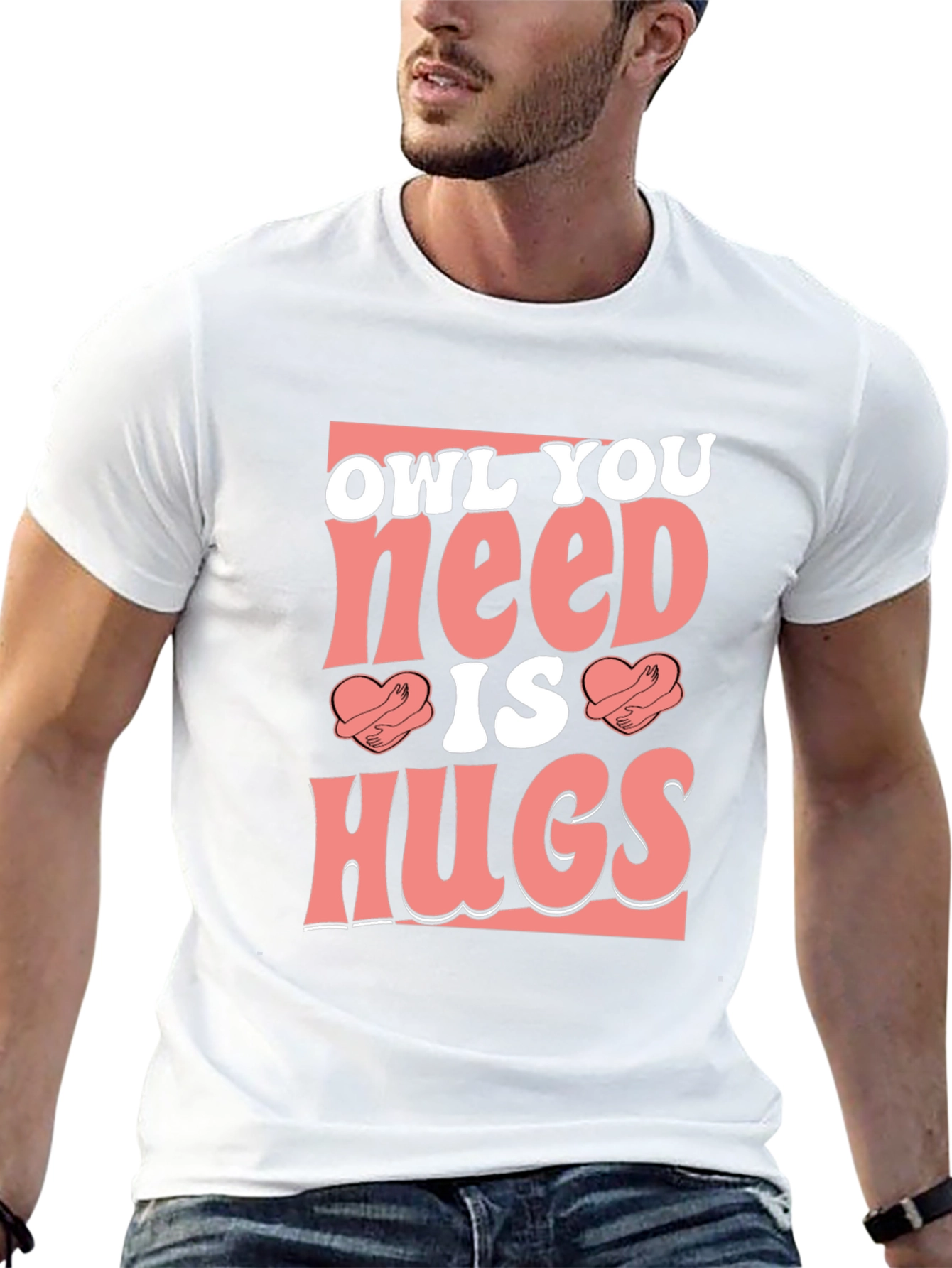 Owl You Need is Hugs Black Graphic T-Shirt