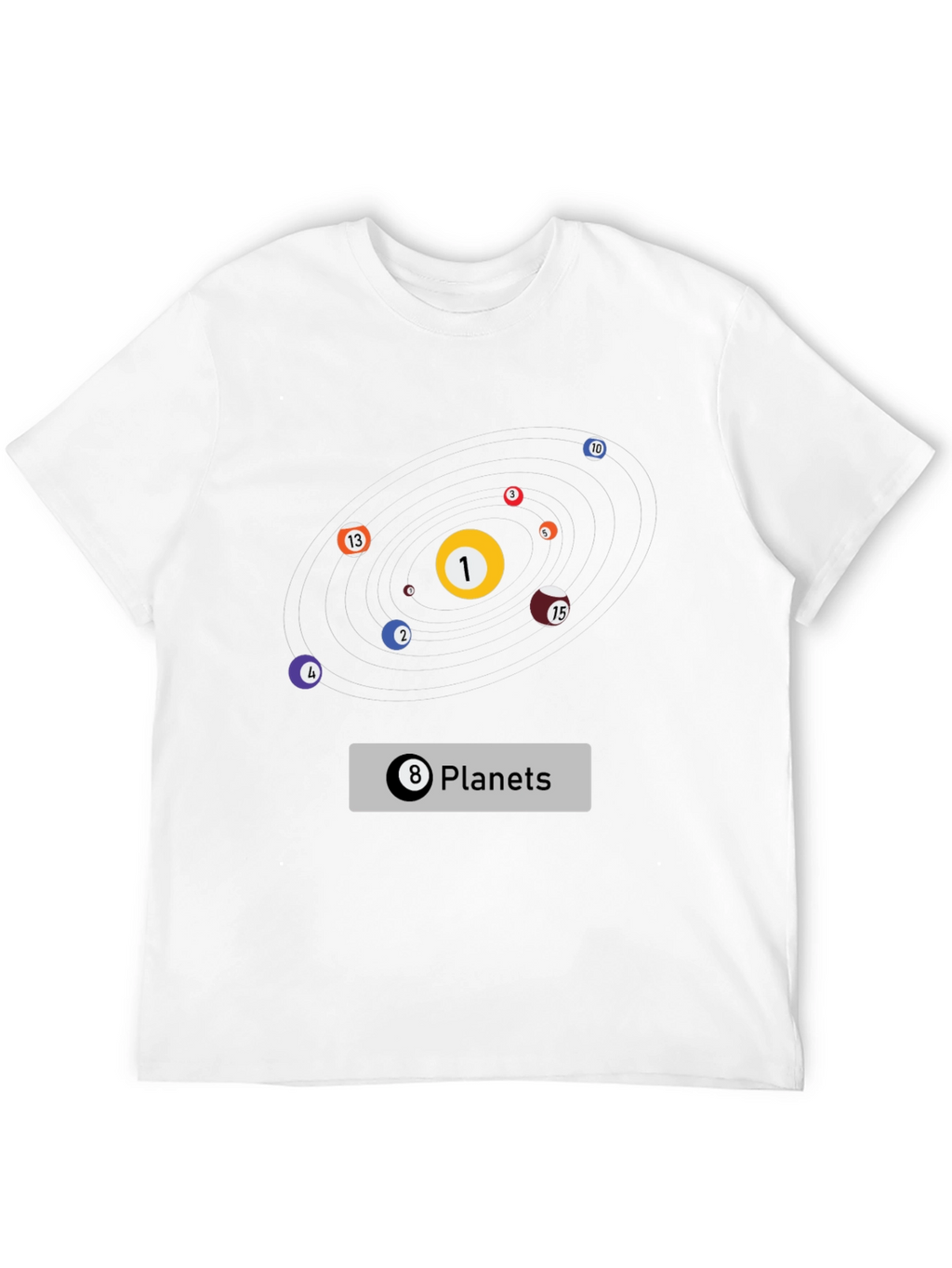 Billiards Planets Graphic Tee - Black T-Shirt
