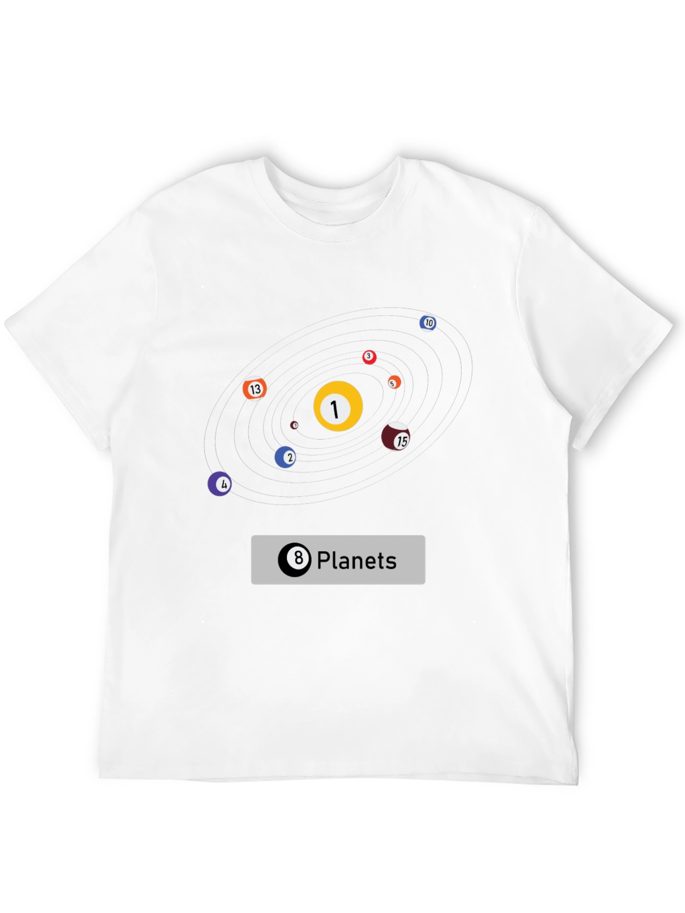 Billiards Planets Graphic Tee - Black T-Shirt