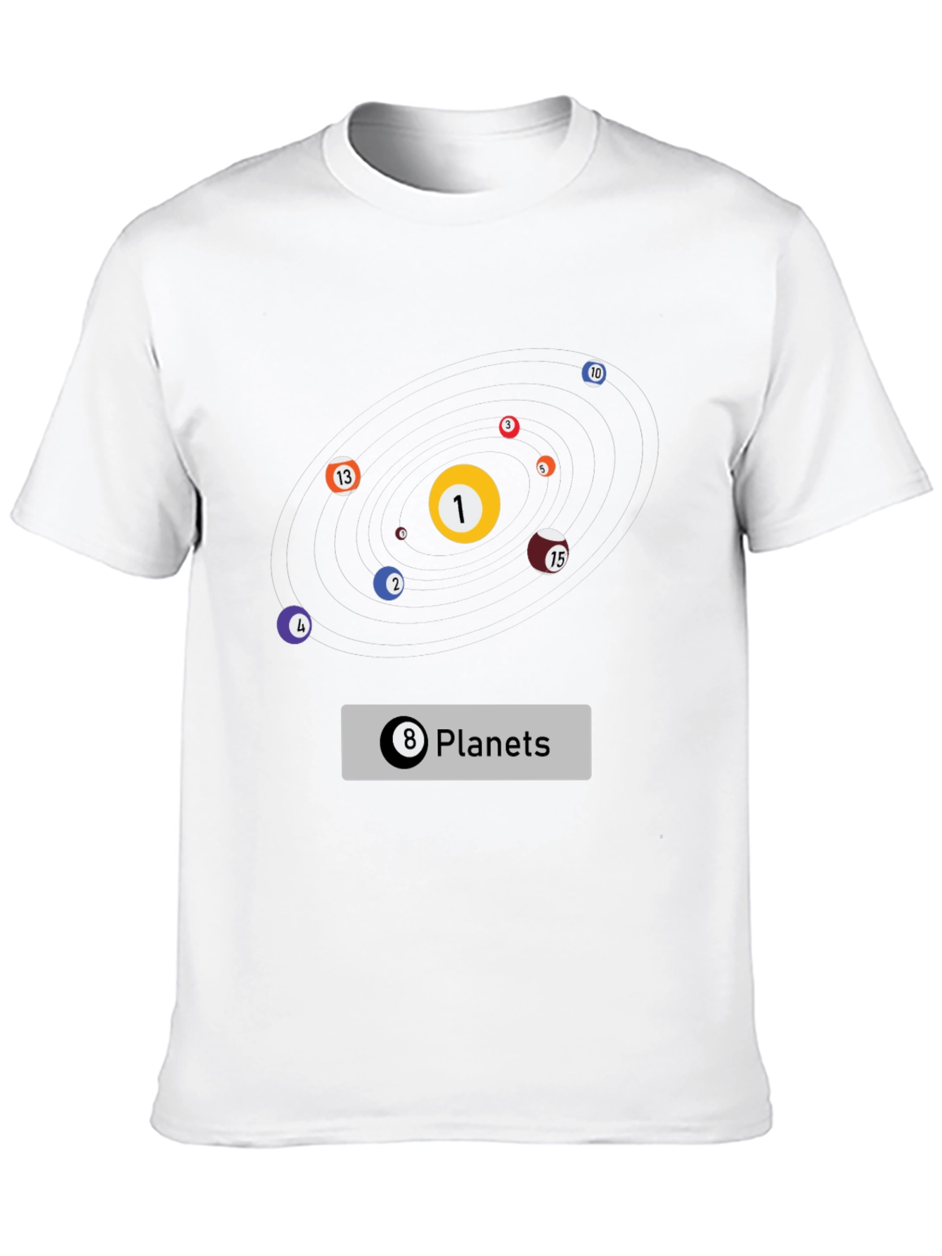 Billiards Planets Graphic Tee - Black T-Shirt
