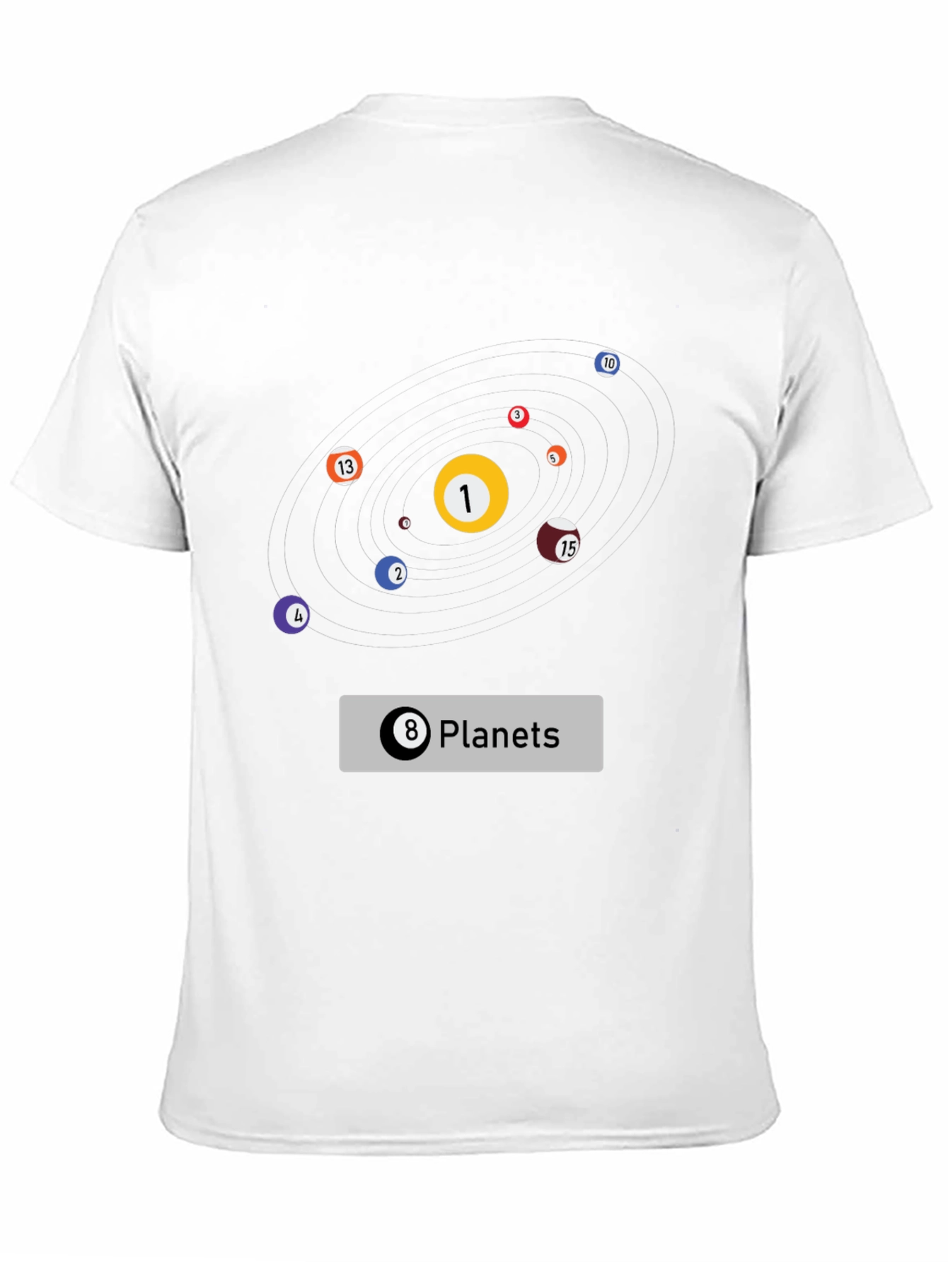 Billiards Planets Graphic Tee - Black T-Shirt