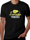 Avocado Powered Graphic Tee - Black Crew Neck T-Shirt
