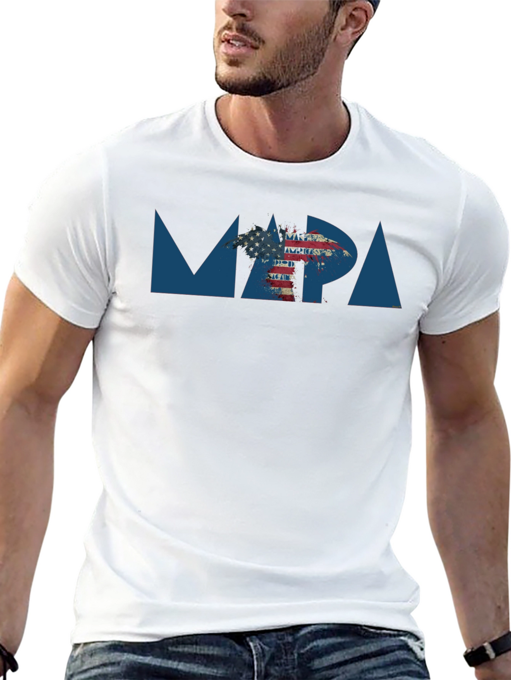 Patriotic Eagle Graphic T-Shirt