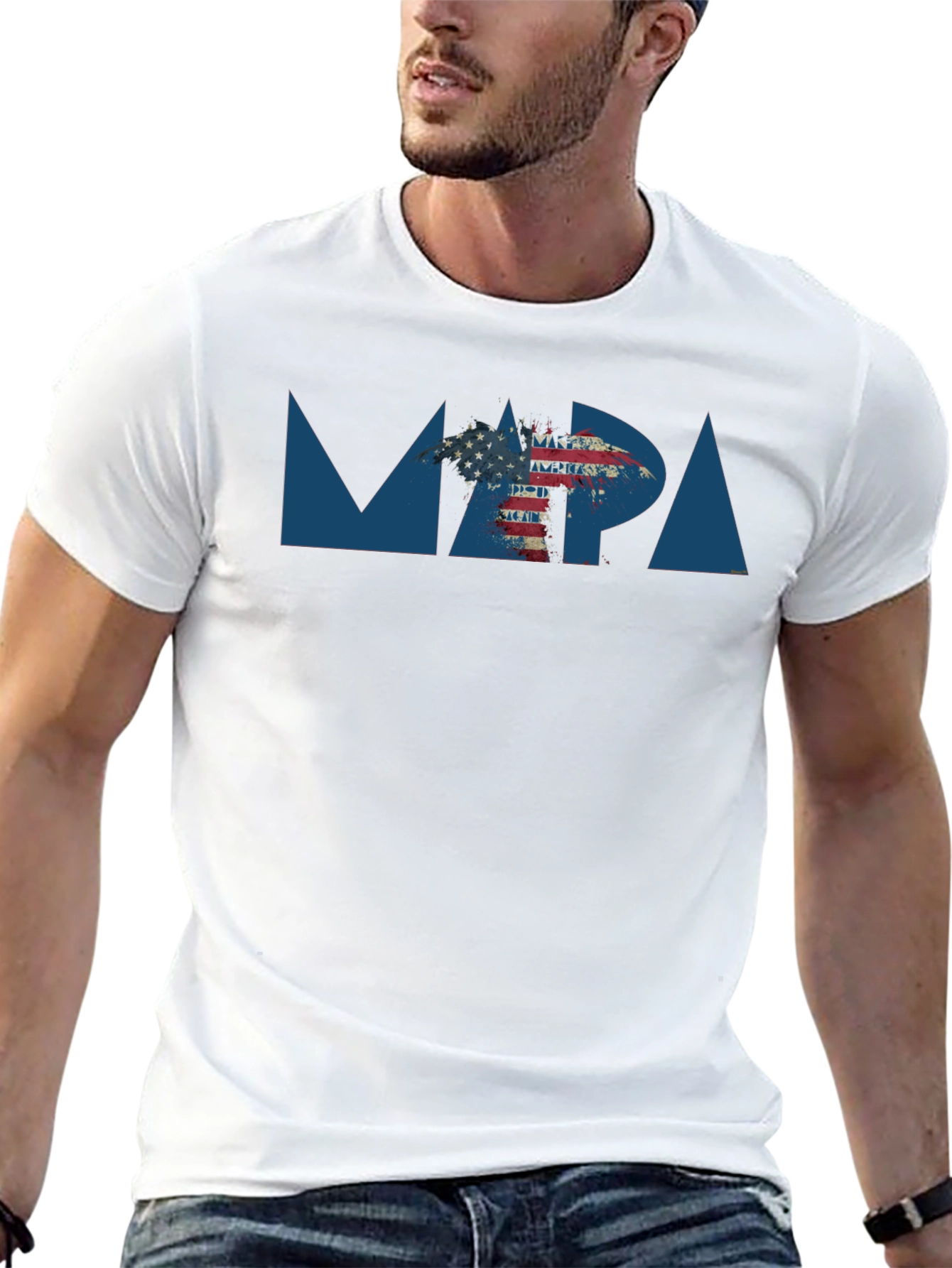 Patriotic Eagle Graphic T-Shirt