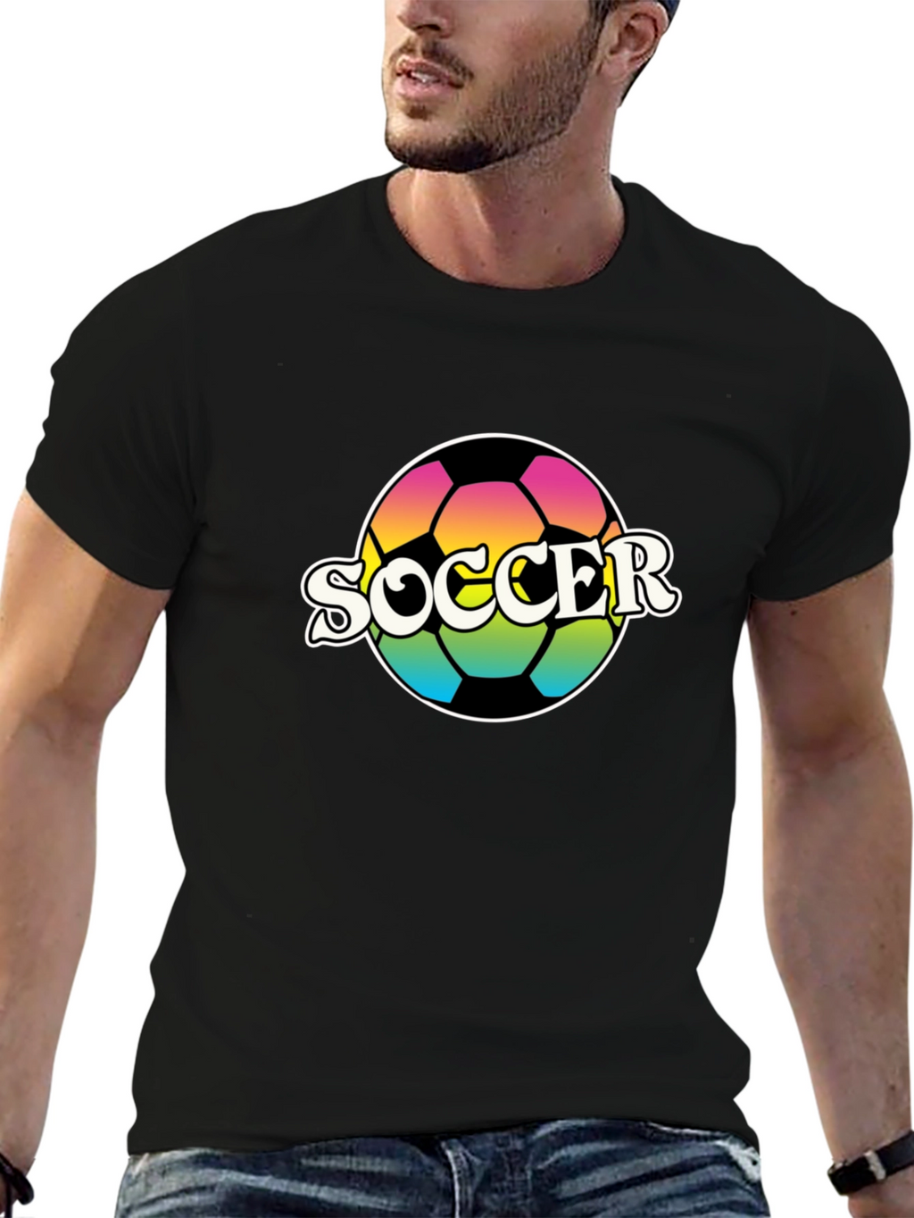 Retro Soccer Ball Graphic T-Shirt