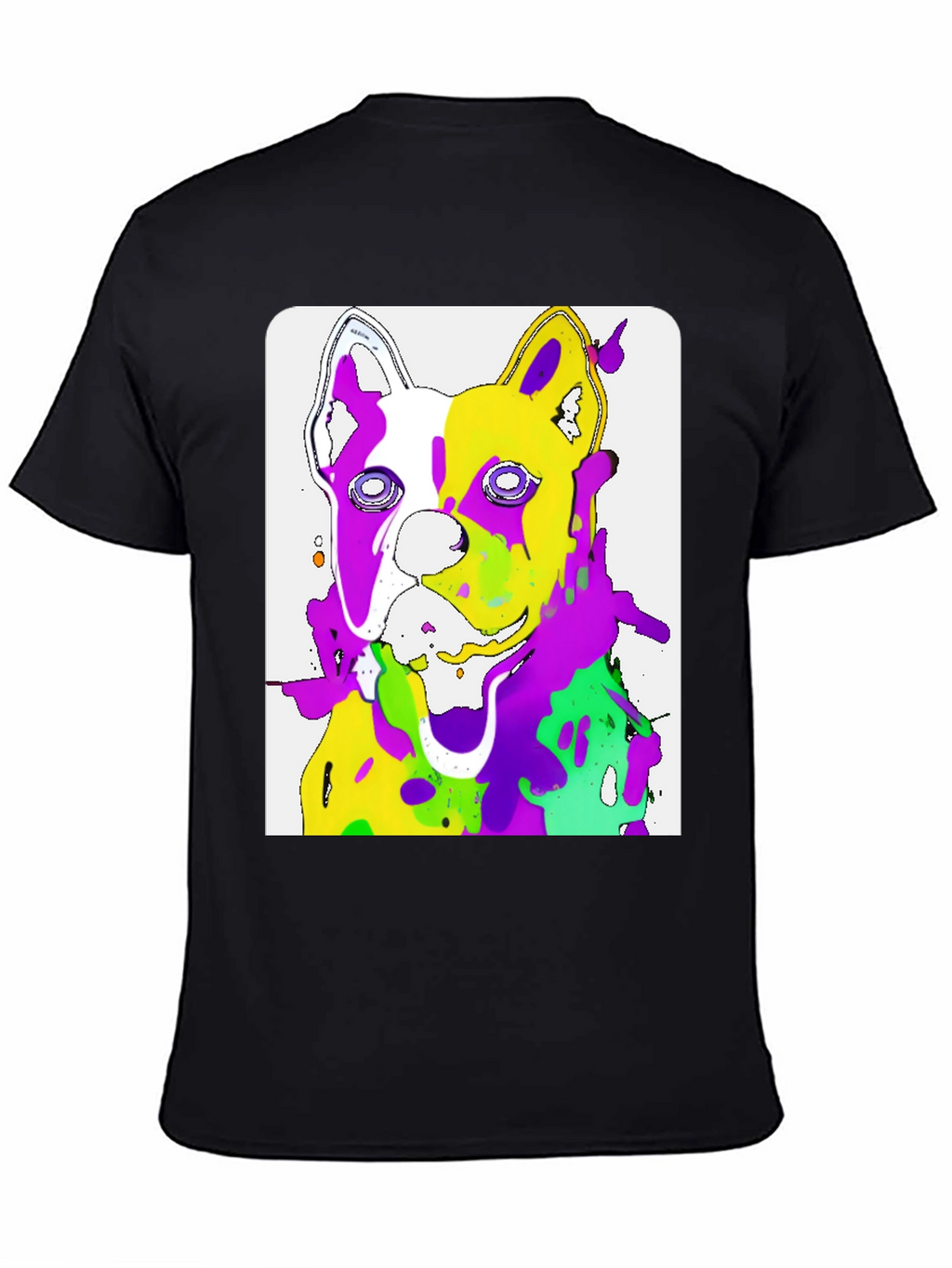 Abstract Dog Art Graphic Black T-Shirt