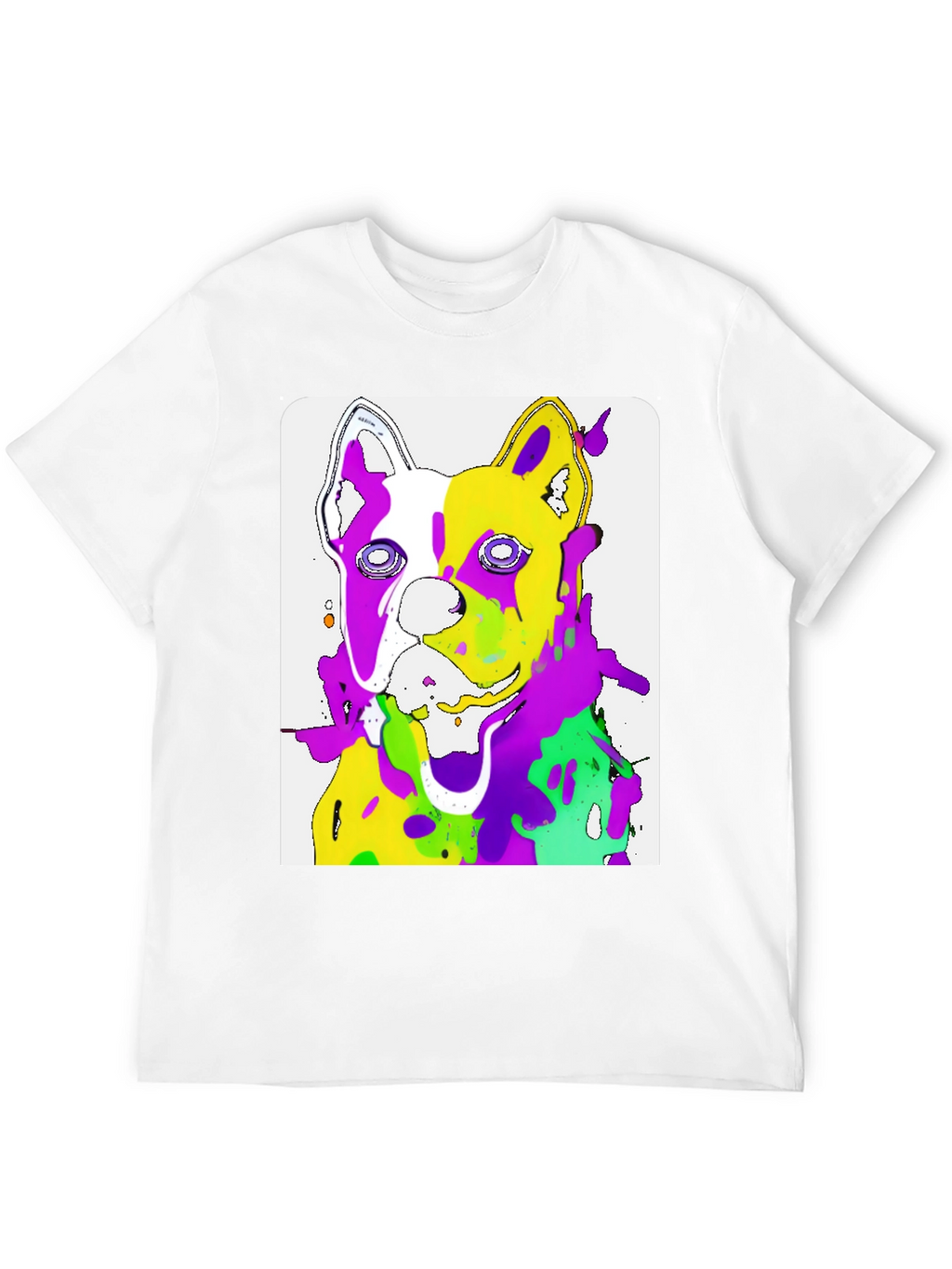 Abstract Dog Art Graphic Black T-Shirt