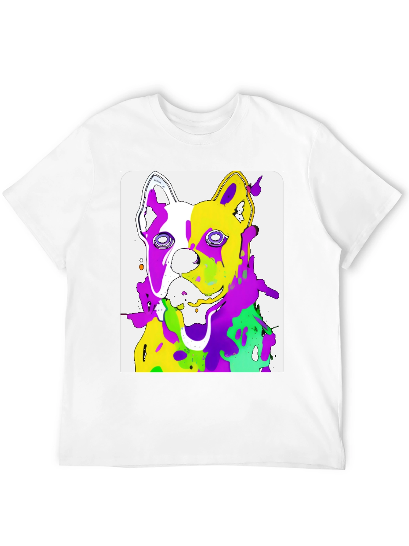 Abstract Dog Art Graphic Black T-Shirt