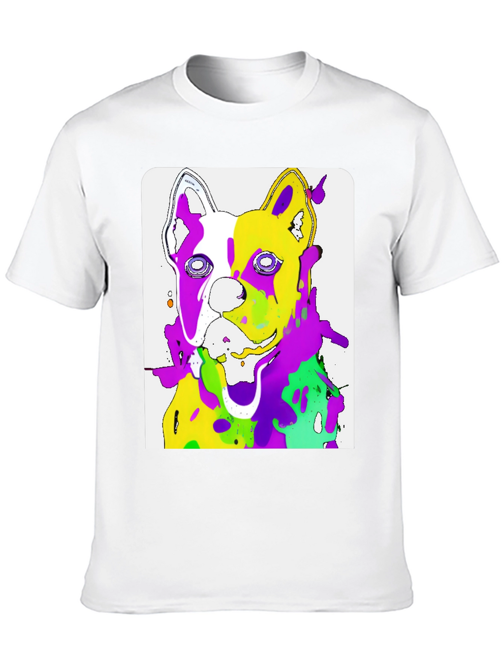 Abstract Dog Art Graphic Black T-Shirt