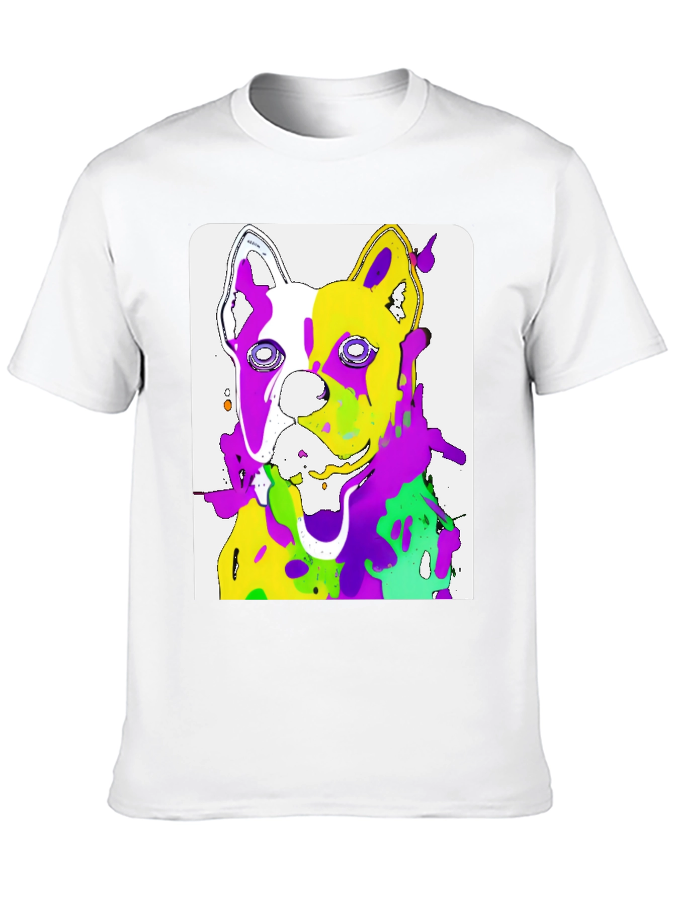 Abstract Dog Art Graphic Black T-Shirt
