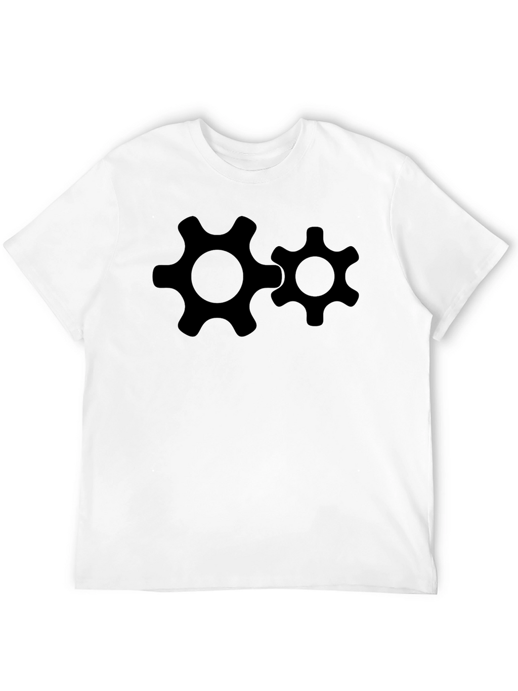 Cogwheel Graphic Tee - Black Cotton T-Shirt