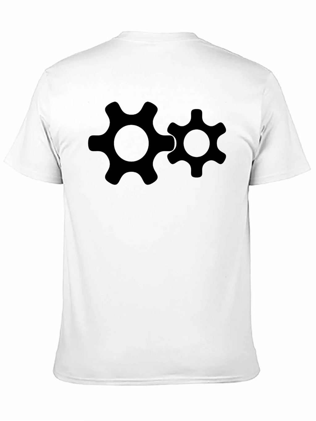 Cogwheel Graphic Tee - Black Cotton T-Shirt