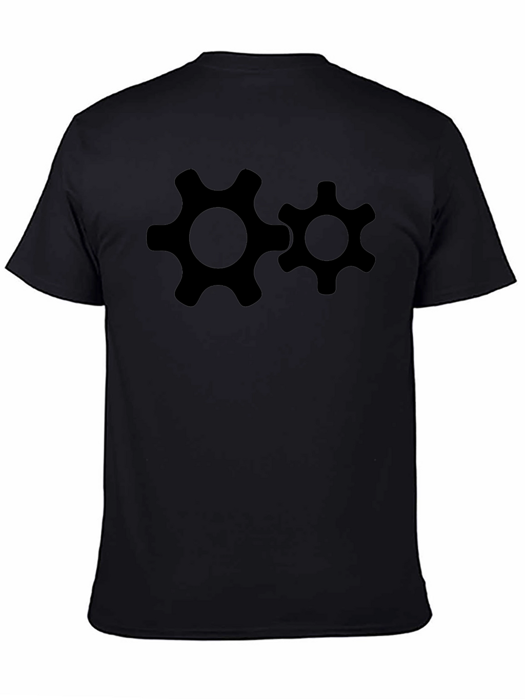 Cogwheel Graphic Tee - Black Cotton T-Shirt