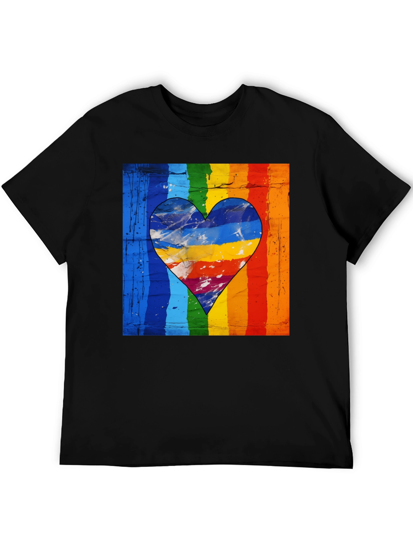 Rainbow Heart Graphic Tee - Pride Love