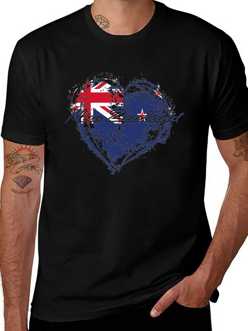 New Zealand Flag Heart T-Shirt