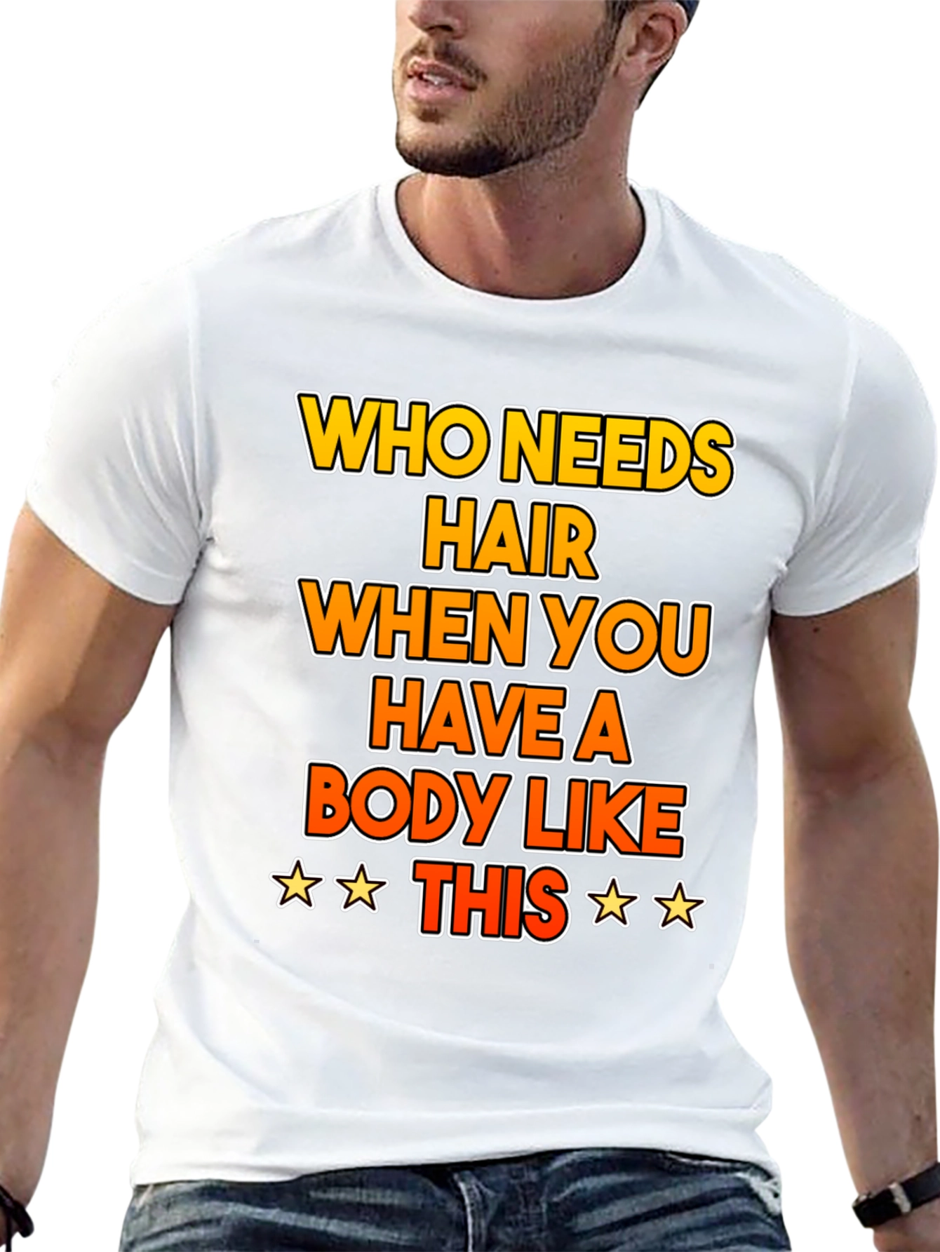 Funny Bald Humor T-Shirt: Who Needs Hair?
