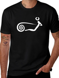 Black T-Shirt with Abstract White Design