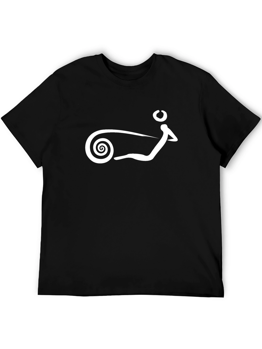 Black T-Shirt with Abstract White Design