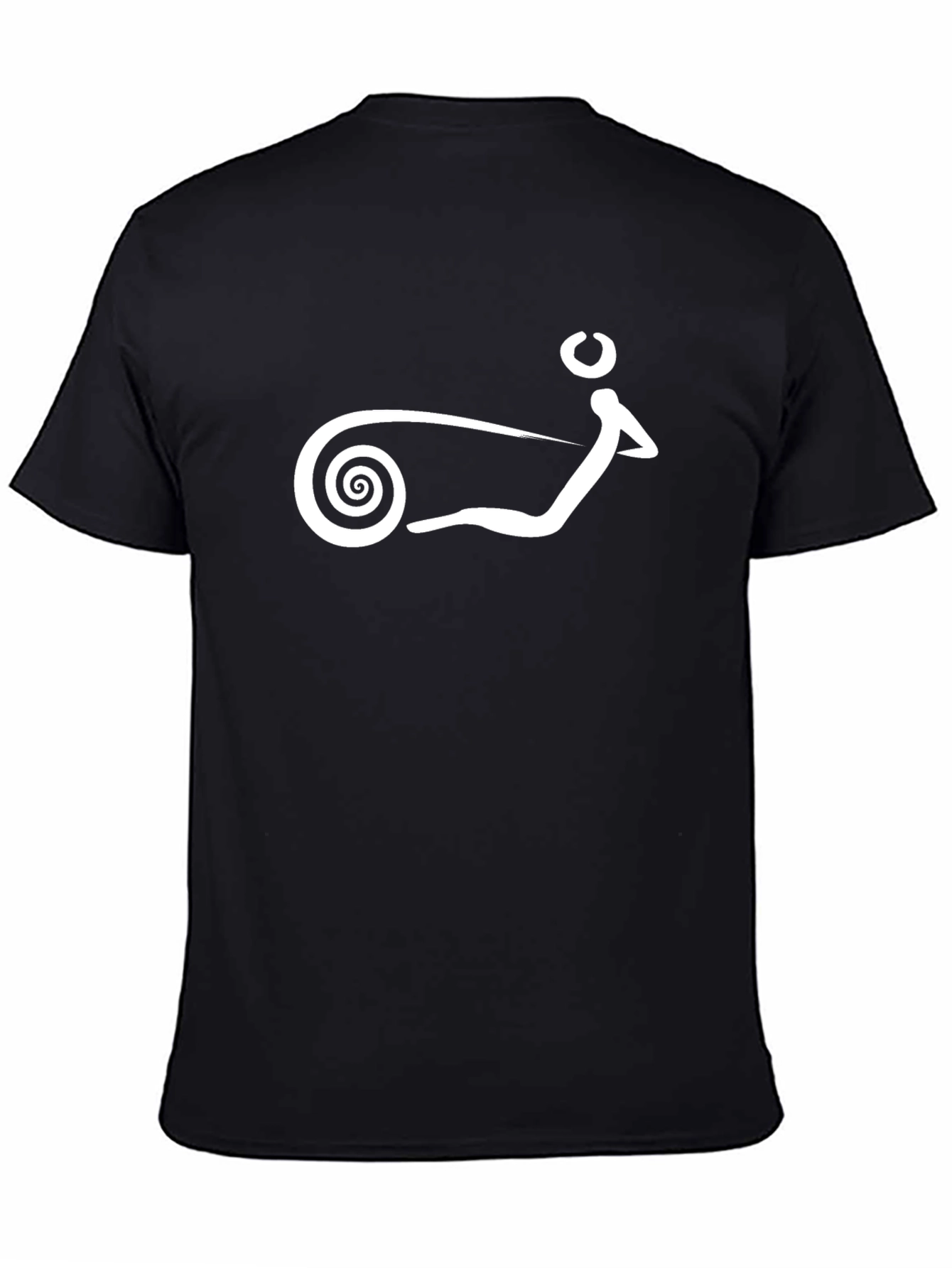 Black T-Shirt with Abstract White Design