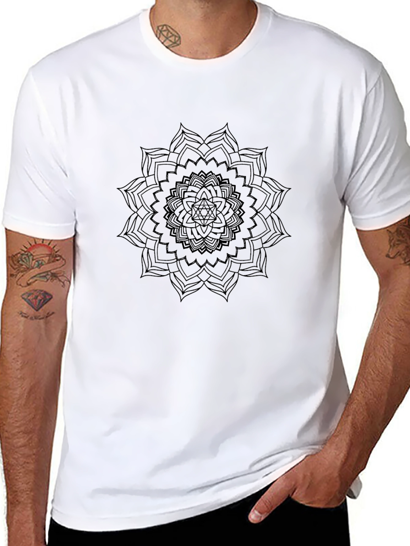 Black Mandala Graphic Tee - Stylish & Comfortable