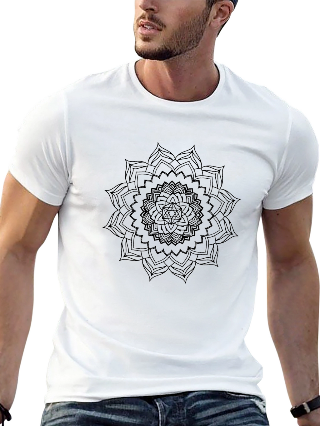 Black Mandala Graphic Tee - Stylish & Comfortable