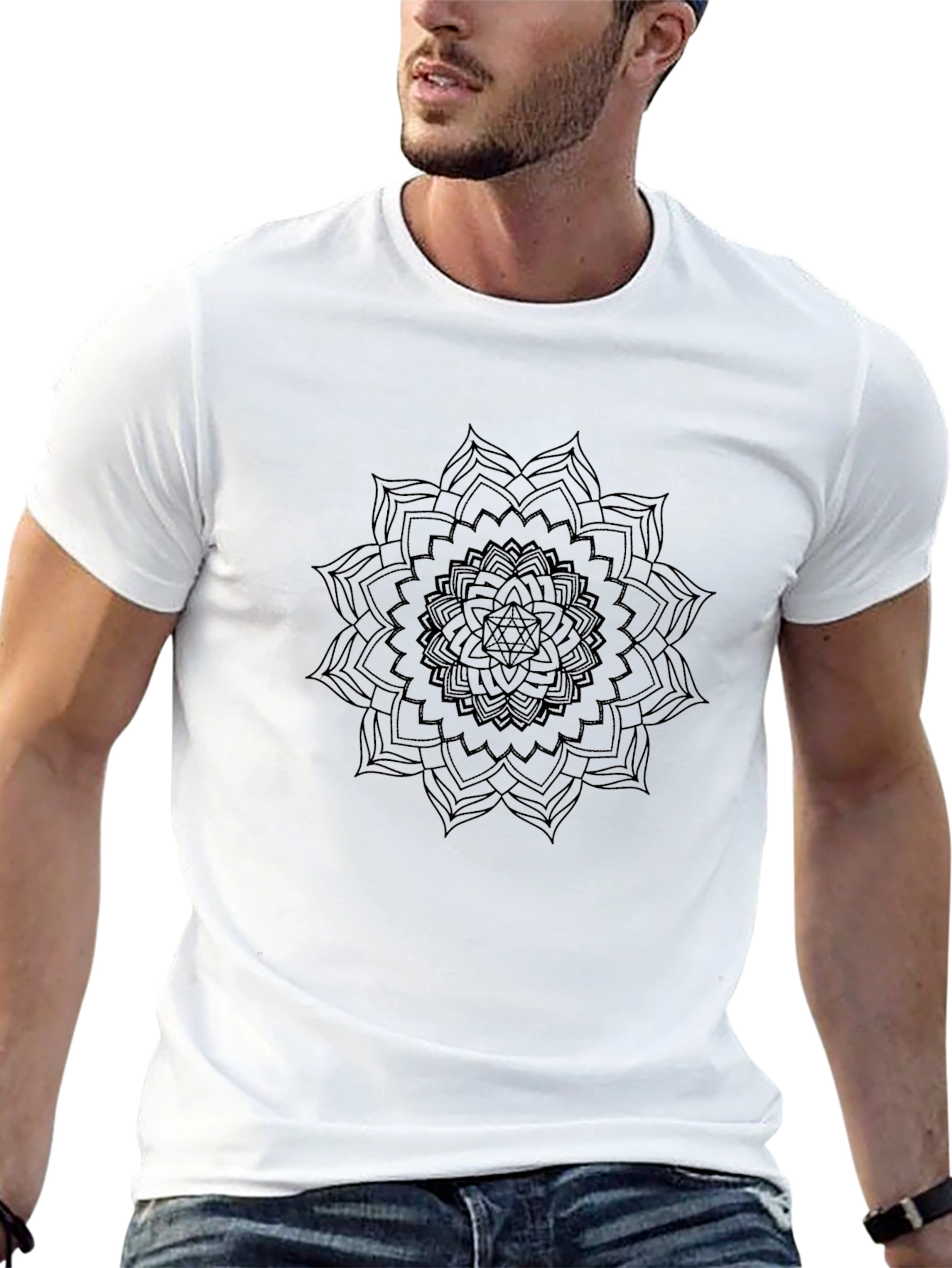 Black Mandala Graphic Tee - Stylish & Comfortable