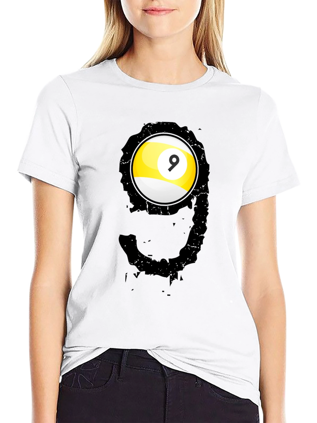 Cool Nine Ball Graphic Tee - Billiards Player T-Shirt