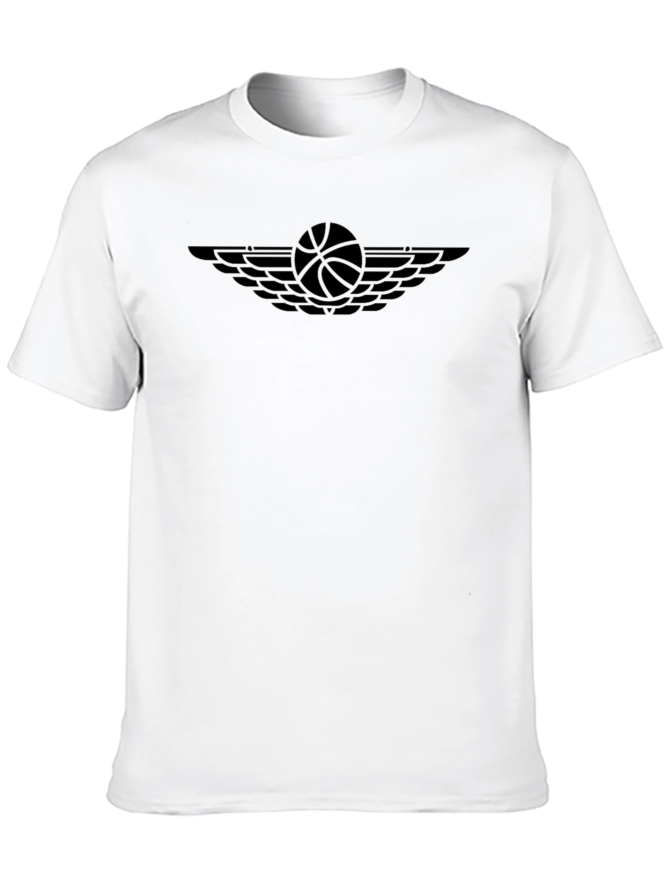 Mens Black Basketball Wings Graphic T-Shirt