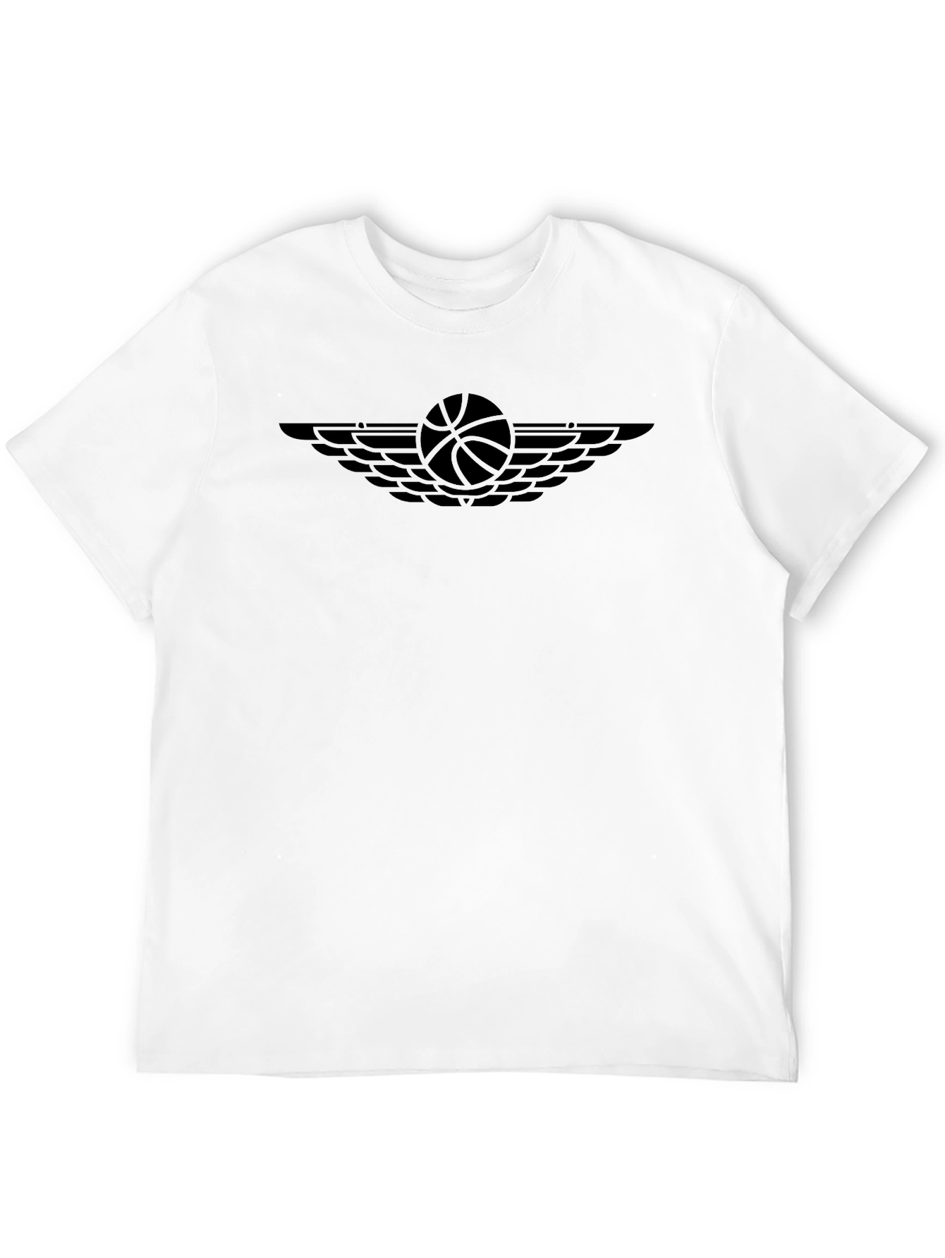 Mens Black Basketball Wings Graphic T-Shirt