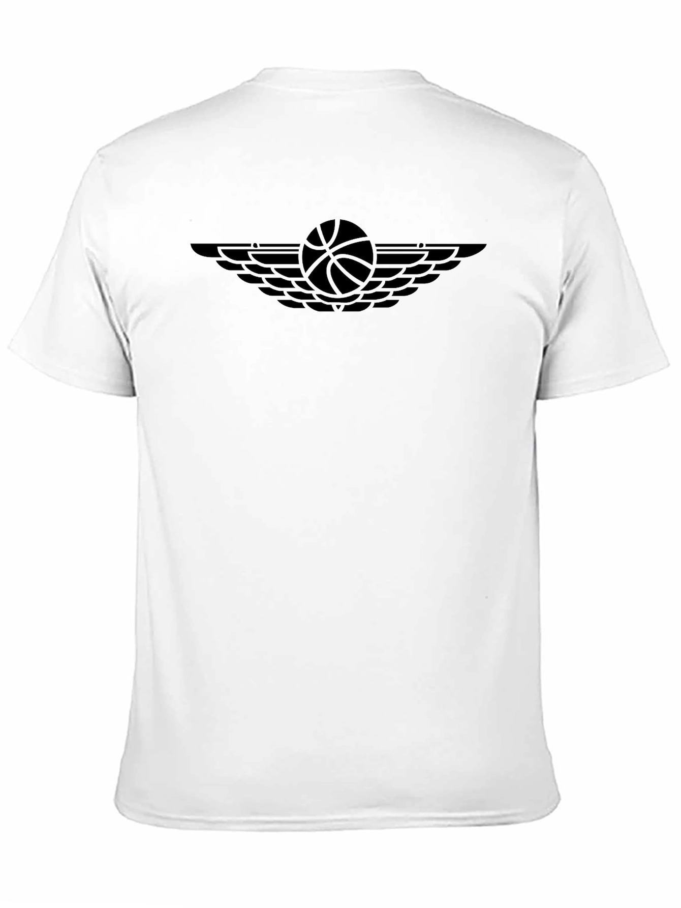 Mens Black Basketball Wings Graphic T-Shirt