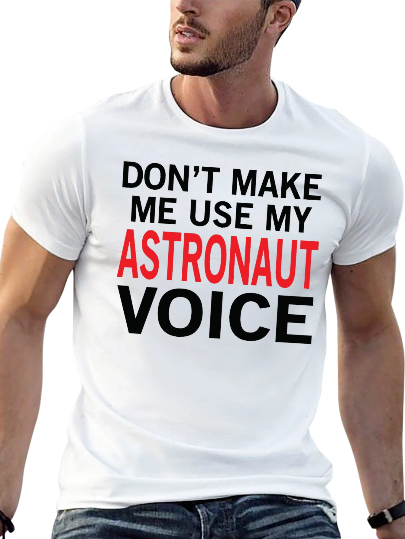 Astronaut Voice Novelty Graphic T-Shirt